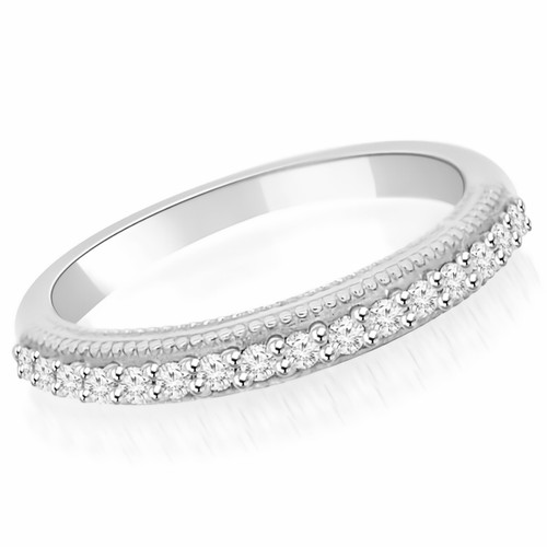 0.25ct Diamond Wedding Band Vintage Style Ring