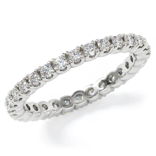 Fine 3/4 Carat Diamond Eternity Wedding Band Bridal Ring 14k White Gold