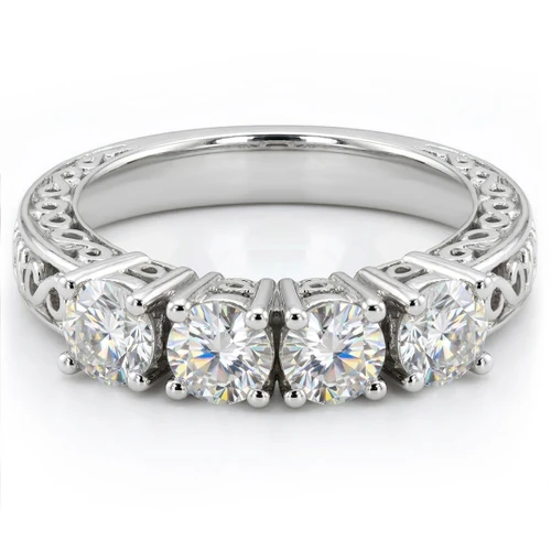 1 Carat Four Diamond Anniversary Vintage-Inspired Wedding Ring