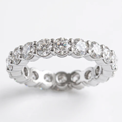 Prong-Set Natural Diamond Eternity Wedding Band Ring