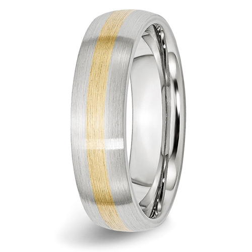 Solid Satin 18k 2 Tone Gold Wedding Band Ring