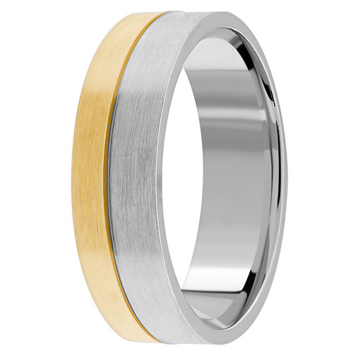 Modern 18k 2-Tone Gold Wedding Ring