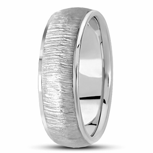 Domed Diamond-Cut Wedding Band 18k Gold Ring