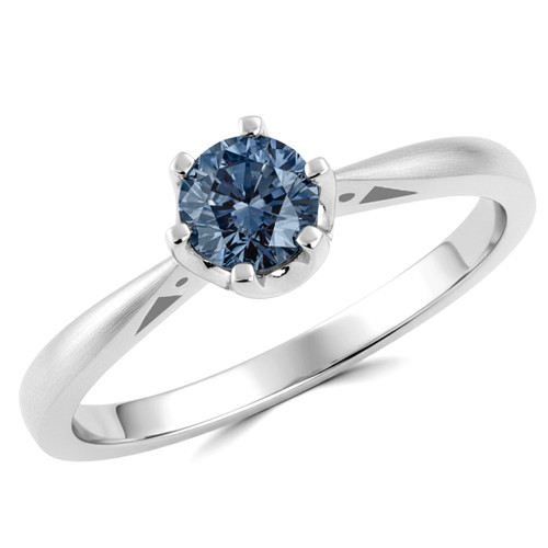 Fancy-Blue Diamond Solitaire Engagement Ring