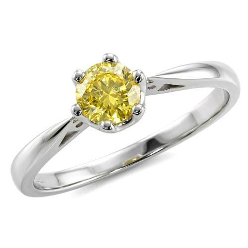 Fancy Canary Yellow Diamond Solitaire Engagement Ring