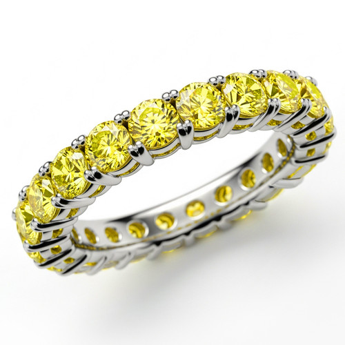 Canary Yellow Diamond Eternity Wedding Ring Bridal Band
