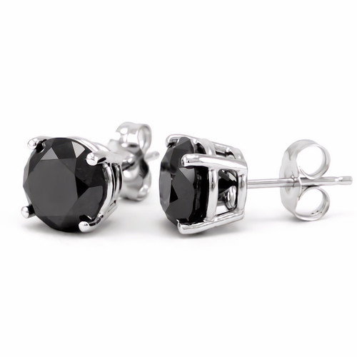 7.96ct Fancy Black Pear Shaped Rose Cut Diamond Earrings – Mark Broumand