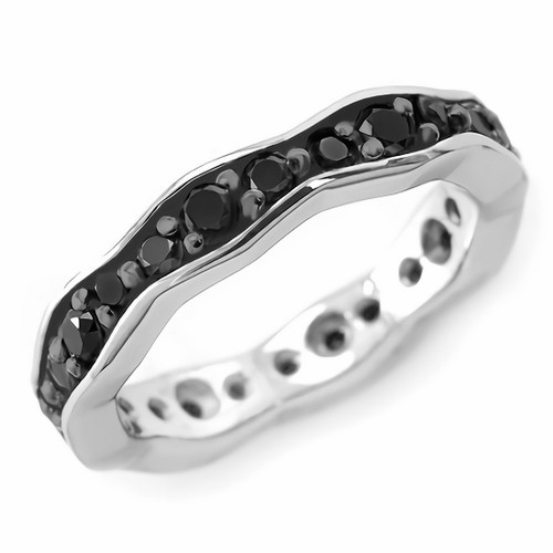 1.2ct Fancy Black Diamond Eternity Wedding Ring