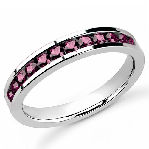 【1月9日迄出品】D-CLAW MARINO300SLIM White pink 1 Carat Purple-Pink Diamond Eternity Wedding Ring Channel