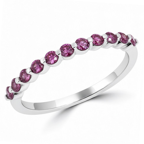 Fine Purple-Pink Diamond Anniversary Wedding Ring