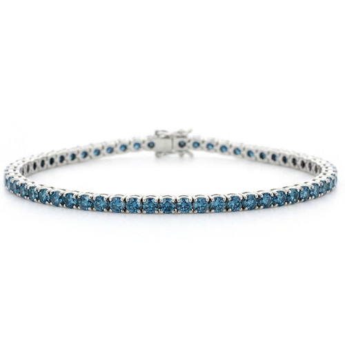 Fancy Blue Diamond Tennis Eternity Bracelet