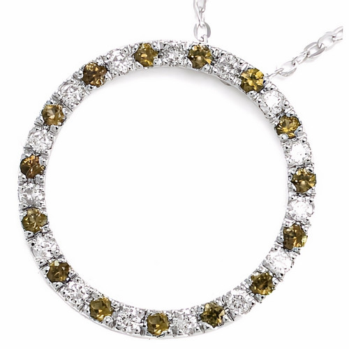 Diamond and Gold Twist Circle Pendant - DBS Fine Jewelers