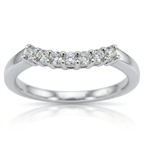 Curved Diamond Wedding Band Enhancer Guard Ring