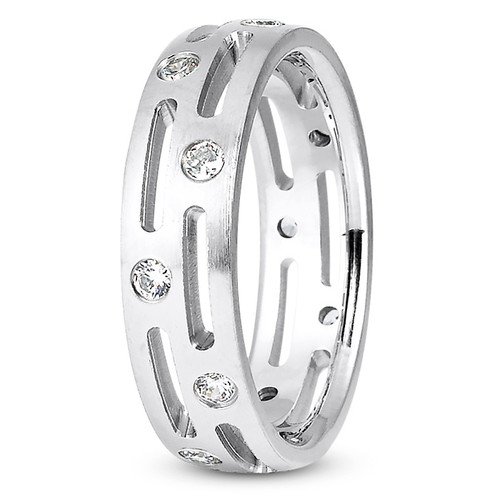 Men's Diamond Eternity Wedding Ring Industrial Band