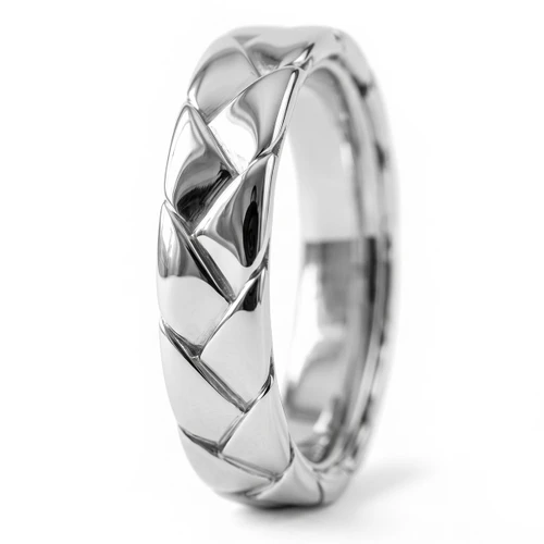 4mm Weave Braided Wedding Band Handmade Polished 14k Gold Ring