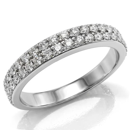 Two Row Diamond Anniversary Ring / Wedding Band