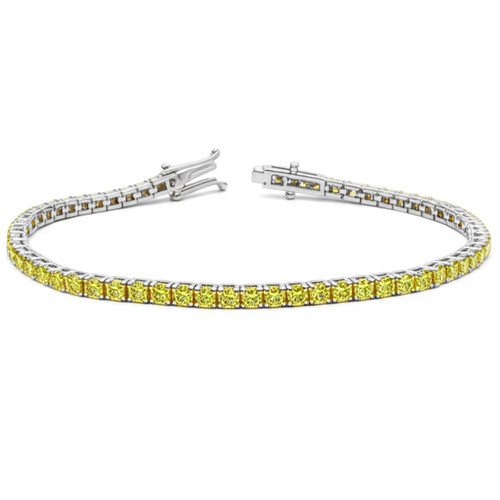 Fancy Canary Yellow Diamond Tennis Endless Bracelet