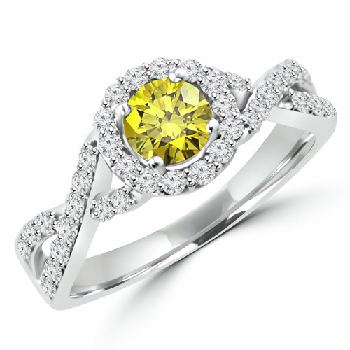 Fancy Yellow Diamond Infinity Engagement Ring