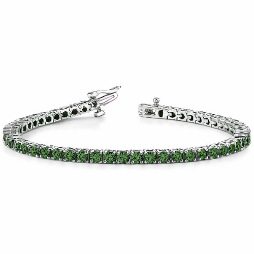 2 Carat Fancy Green Diamond Tennis Bracelet