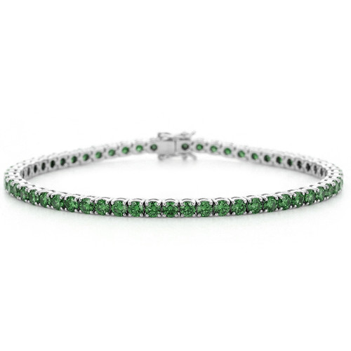 2 Carat Fancy Green Diamond Tennis Bracelet