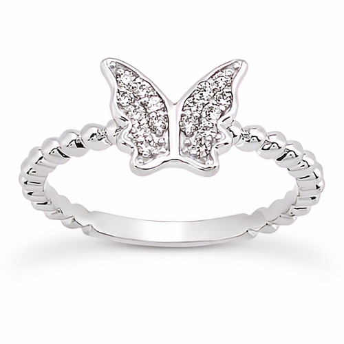 Cute Diamond Butterfly Promise Ring