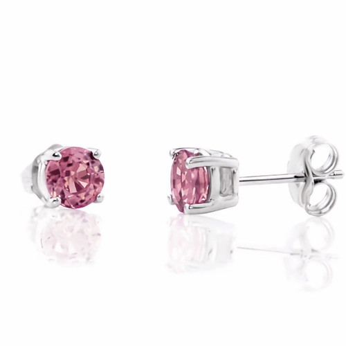 Pink Tourmaline Gemstone Stud Earrings 14k White Gold Pink Tourmaline Gemstone Stud Earrings 14k White Gold
