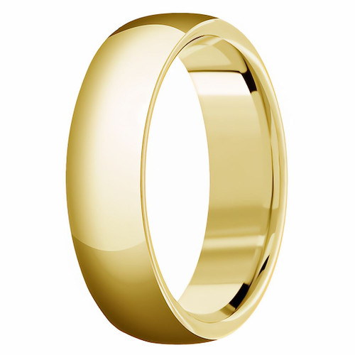 Classic Domed Polished 14k Yellow Gold Wedding Band