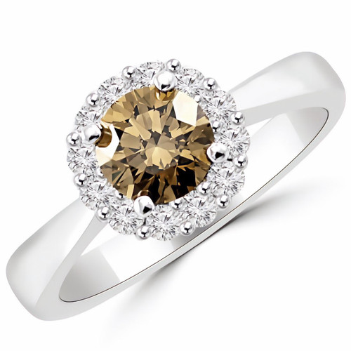 VS1 Fancy-Brown Diamond Halo Engagement Ring