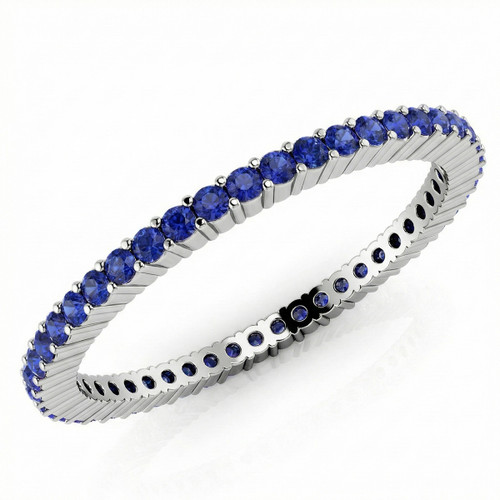 Blue Sapphire Eternity Wedding Band Bridal Ring
