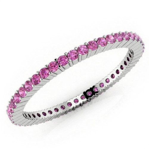 Pink Sapphire Eternity Wedding Band Bridal Ring