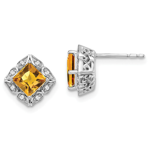 Natural Diamond Stud Earrings Princess 1.50 ct. tw. (H-I, SI1-SI2) 14k  Yellow Gold 4-Prong Basket - DiamondStuds.com