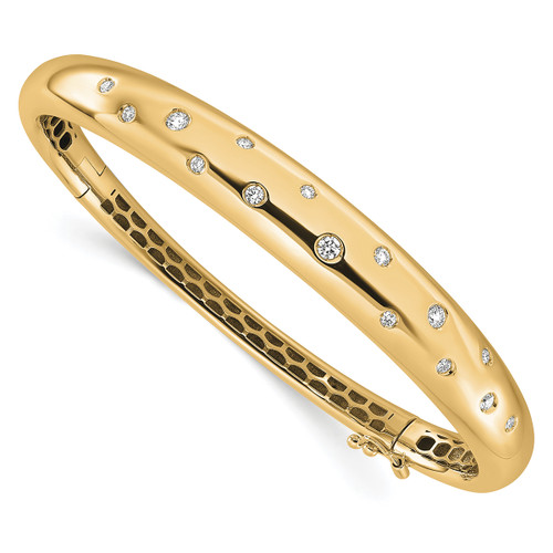 5.4ct Classic Diamond Eternity Bangle Hinged Bracelet 18k Gold