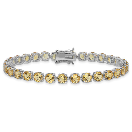 Yellow Citrine Tennis Eternity Bracelet 925 Sterling Silver