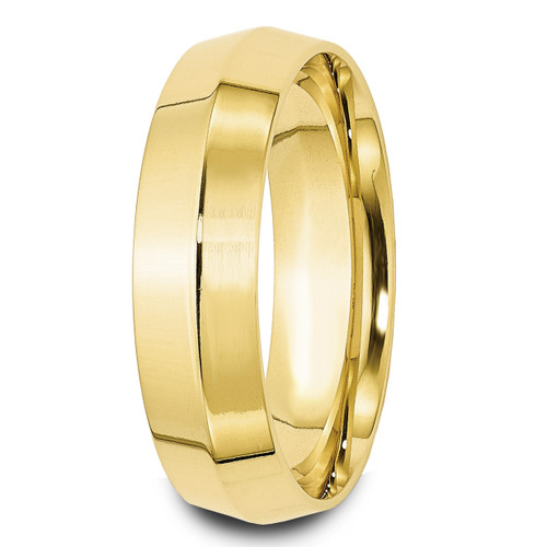 14k Yellow Gold Knife-Edge Wedding Band Polished Ring