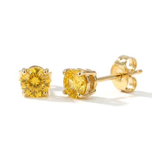 Yellow Sapphire Stud Earrings 14k Yellow Gold