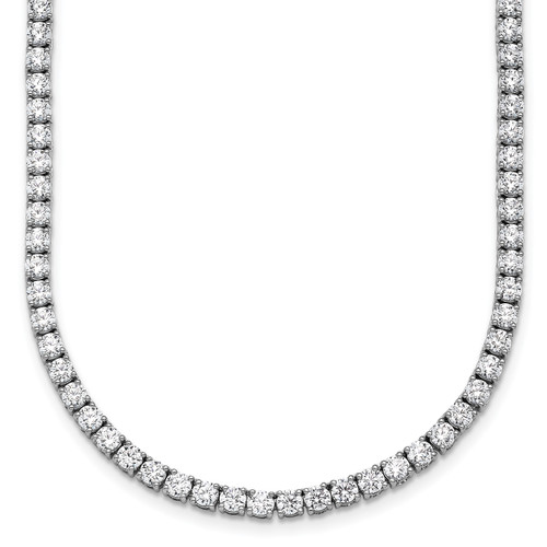 13ct Lab Grown Diamond Tennis Necklace 14k White Gold