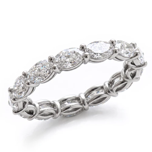 Elegant Oval Lab Grown Diamond Eternity Band / Wedding Ring