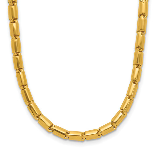 Men's Hammered 18k Yellow Gold Chain Necklace 24