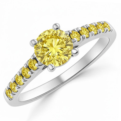 Fancy Canary Yellow Diamond Engagement Ring