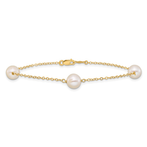 Cultured Freshwater Pearl Chain Bracelet 14k Yellow Gold