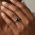 Fine Black Diamond Engagement Ring Channel Set On Hand