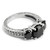 Black Diamond Engagement Ring Antique 3-Stone Design Side