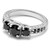 1.65ct 3-Stone Black Diamond Engagement Ring Vintage Style