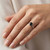 Black Diamond Solitaire 6-Prong Engagement Ring On Hand