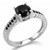 Antique Style Black Diamond Engagement Ring