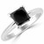 1 Carat Princess Black Diamond Solitaire Engagement Ring