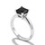 1 Carat Princess Black Diamond Solitaire Engagement Ring Side