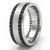 2-Row Channel Black Diamond Men's Ring Eternity Wedding Band