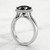 Fancy Black Diamond Halo Engagement Ring Split Band Side