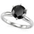 2.50 Carat Solitaire Black Diamond 6-Prong Engagement Ring